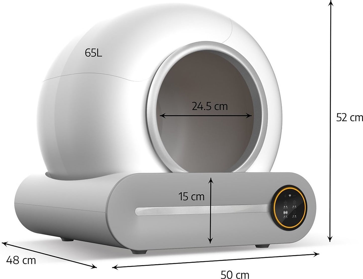 Otomatik Akıllı Kedi Tuvaleti-Kum Kabı (App Kontrol, 65lt Hazne, 9lt Çöp Haznesi,UV Temizl PB030