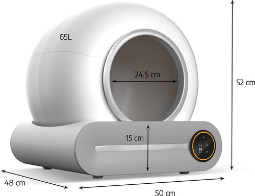Otomatik Akıllı Kedi Tuvaleti-Kum Kabı (App Kontrol, 65lt Hazne, 9lt Çöp Haznesi,UV Temizl PB030